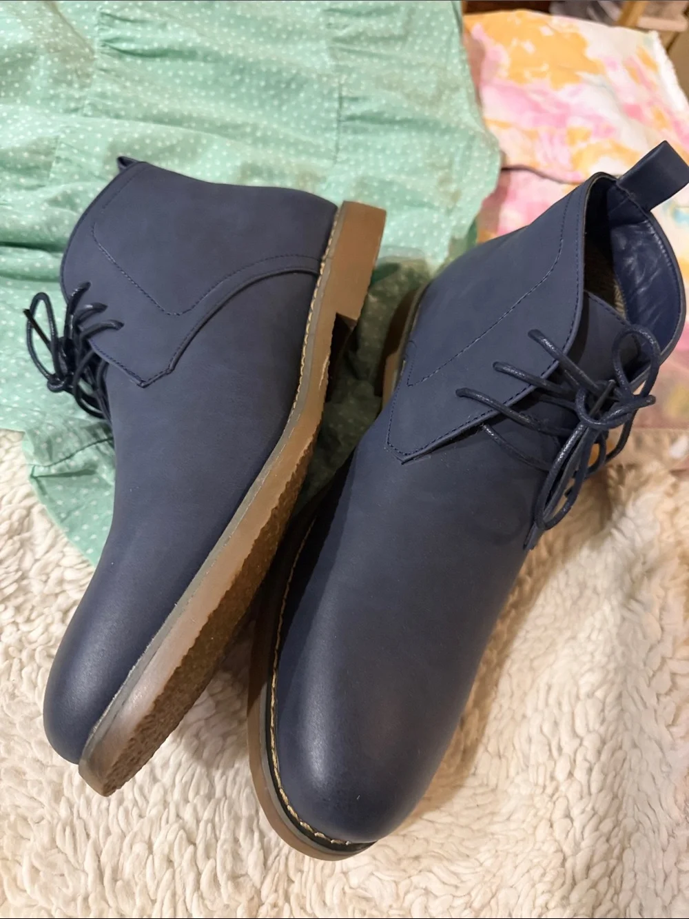 Toecap 10.5 Men's Navy Chukka Boots - Classic Lace-Up Comfort